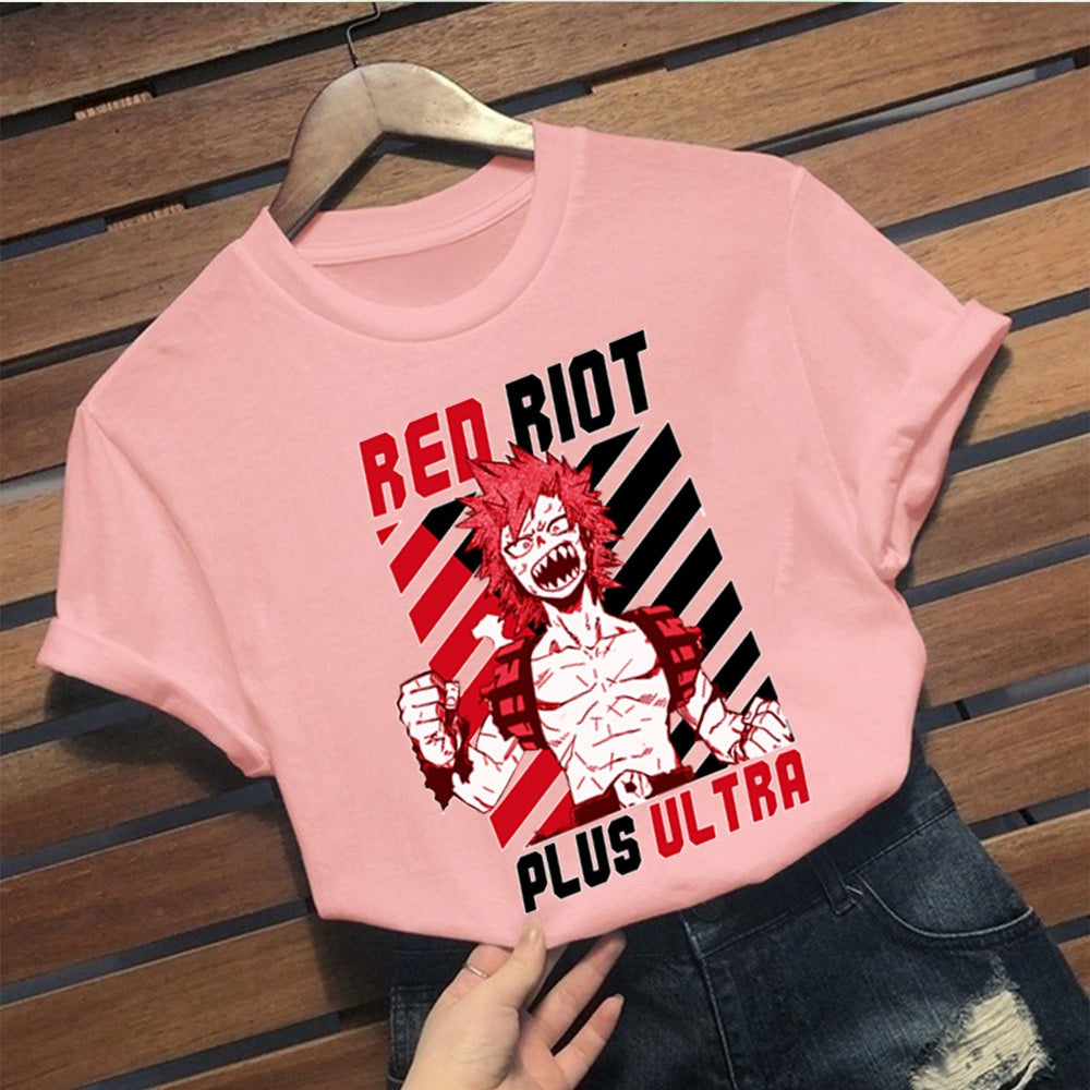 My Hero Academia Red Riot Kirishima Eijir Printed T-Shirt Short Sleeve