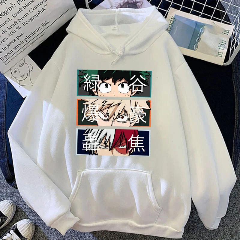 Anime My Hero Academia Bakugo Katsuki Printed Hooded Sweatshirt Unisex Long Sleeve Casual Jacket
