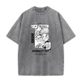 Summer Jujutsu Kaisen Two-Faced Sukuna Anime Printed T-Shirt Vintage Washed Cotton Short Sleeve Top