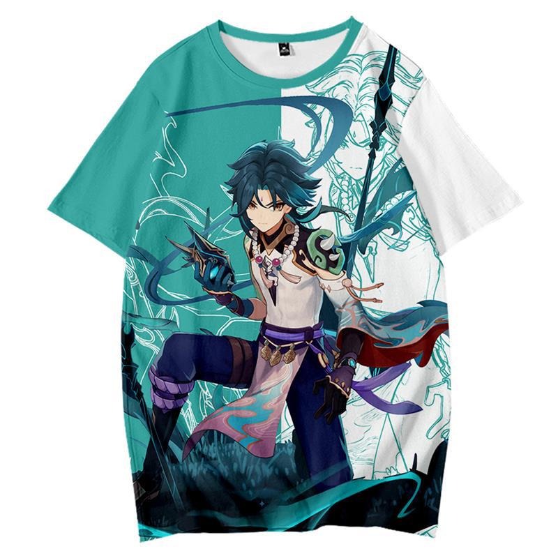 Genshin Impact Mandrill Impression Short Sleeve Men's Loose Student Anime T-Shirt