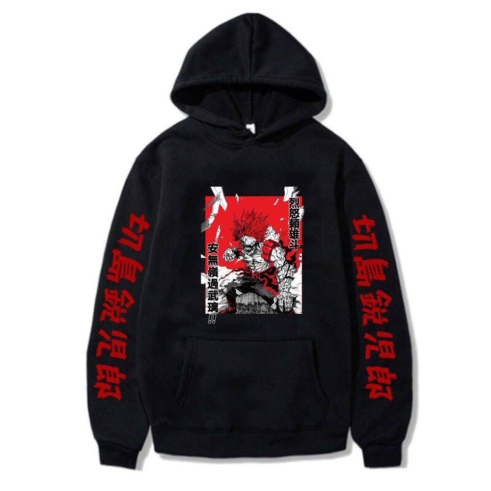 Kirishima Eijir Red Riot My Hero Academia Printed Hoodie Sweatshirt