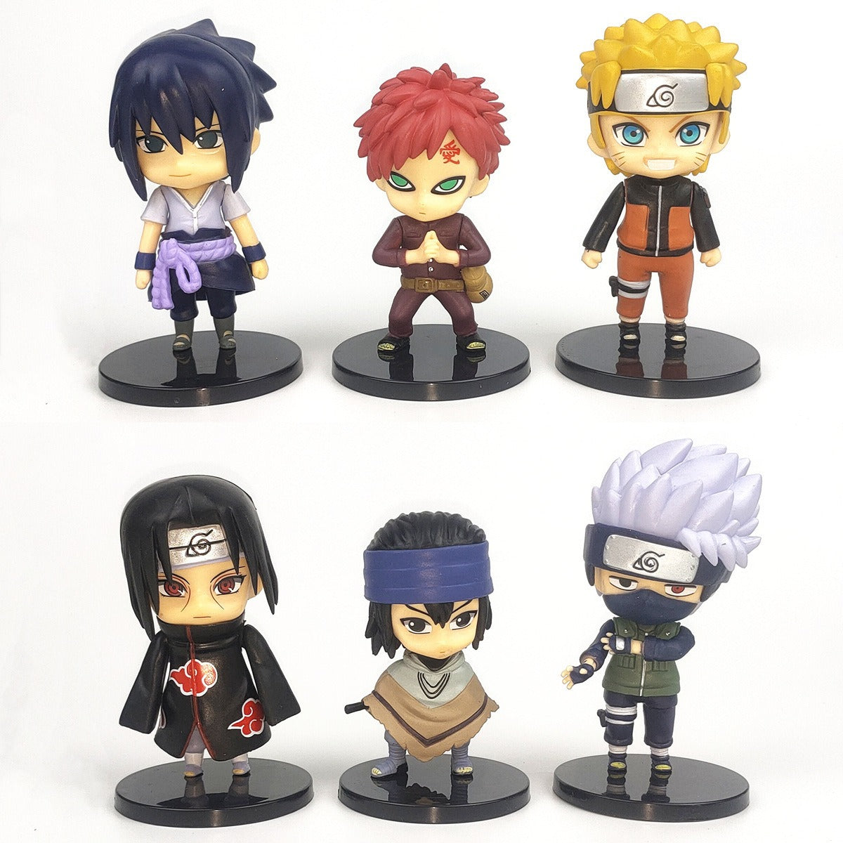 6 Naruto figurines, Naruto Sasuke Itachi, I Love Rokakashi Doll Cake Decorative Toys