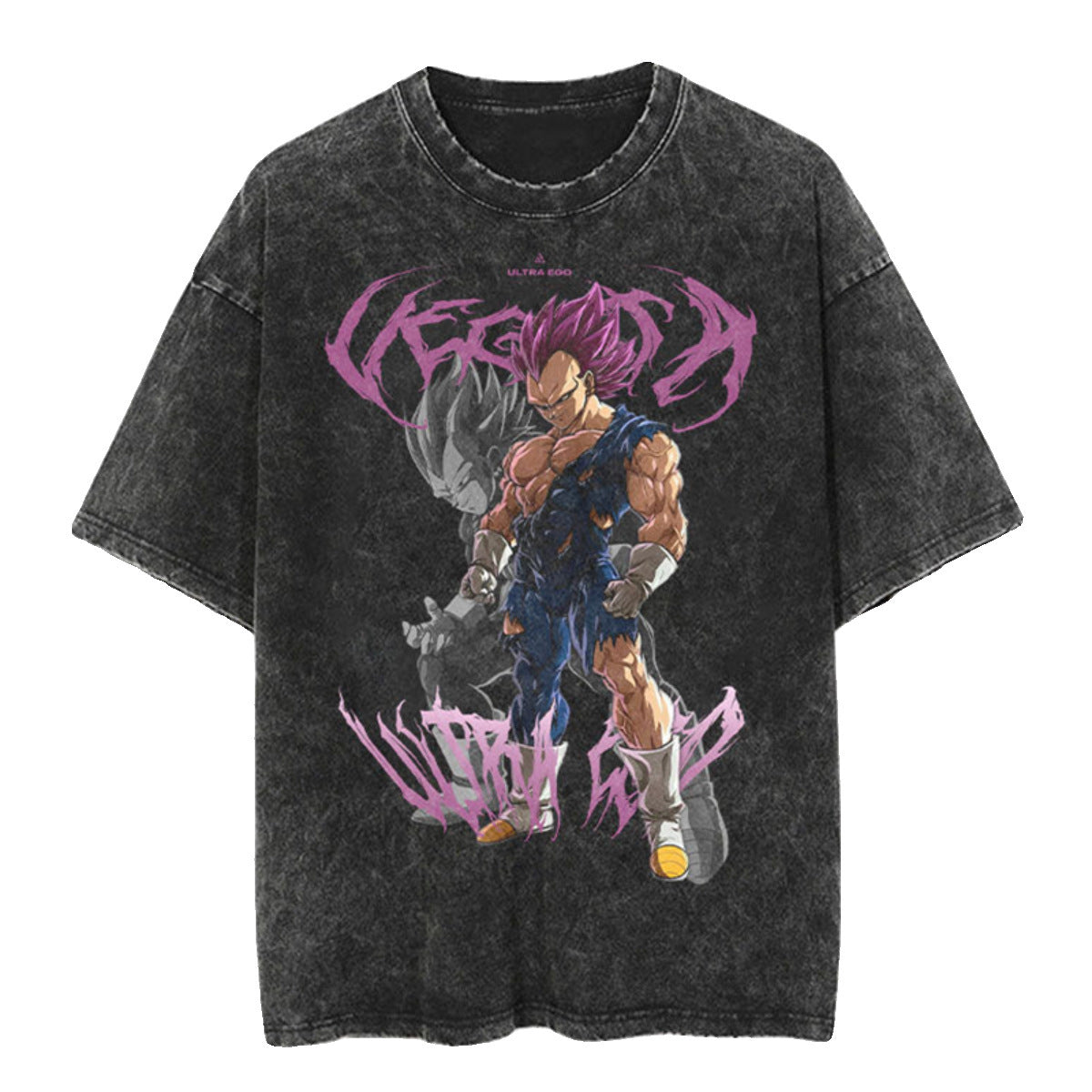 Classic Dragon Ball Cartoon Anime Oversize High Street Vintage Washed Distressed Short Sleeve T-Shirt Trendy Cotton