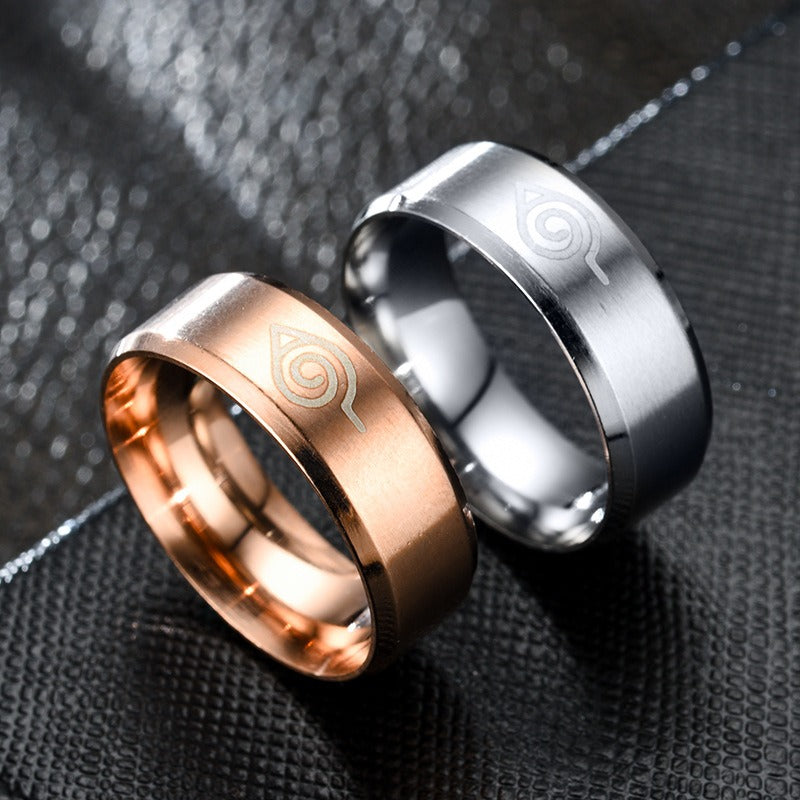 Anime Surrounding Naruto Ring Stainless Steel Titanium Steel Jewelry Men's Ring