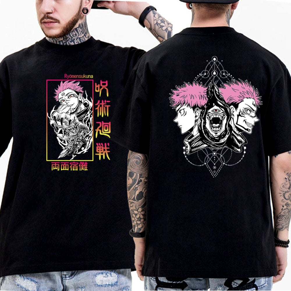 Jujutsu Kaisen spell battle casual loose short sleeved T-shirt