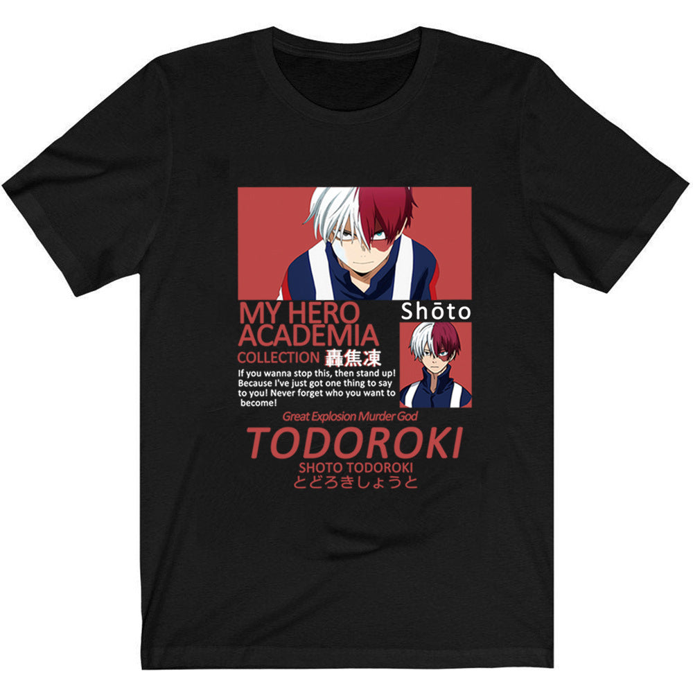 My Hero Academia Boku Shoto Printed Black Short Sleeve
