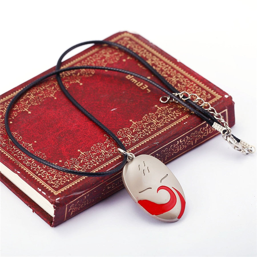Naruto Dark part Mask Pendant Shimura Danzou Hatake Kakashi Cosplay Accessories High quality Zinc Alloy Necklace