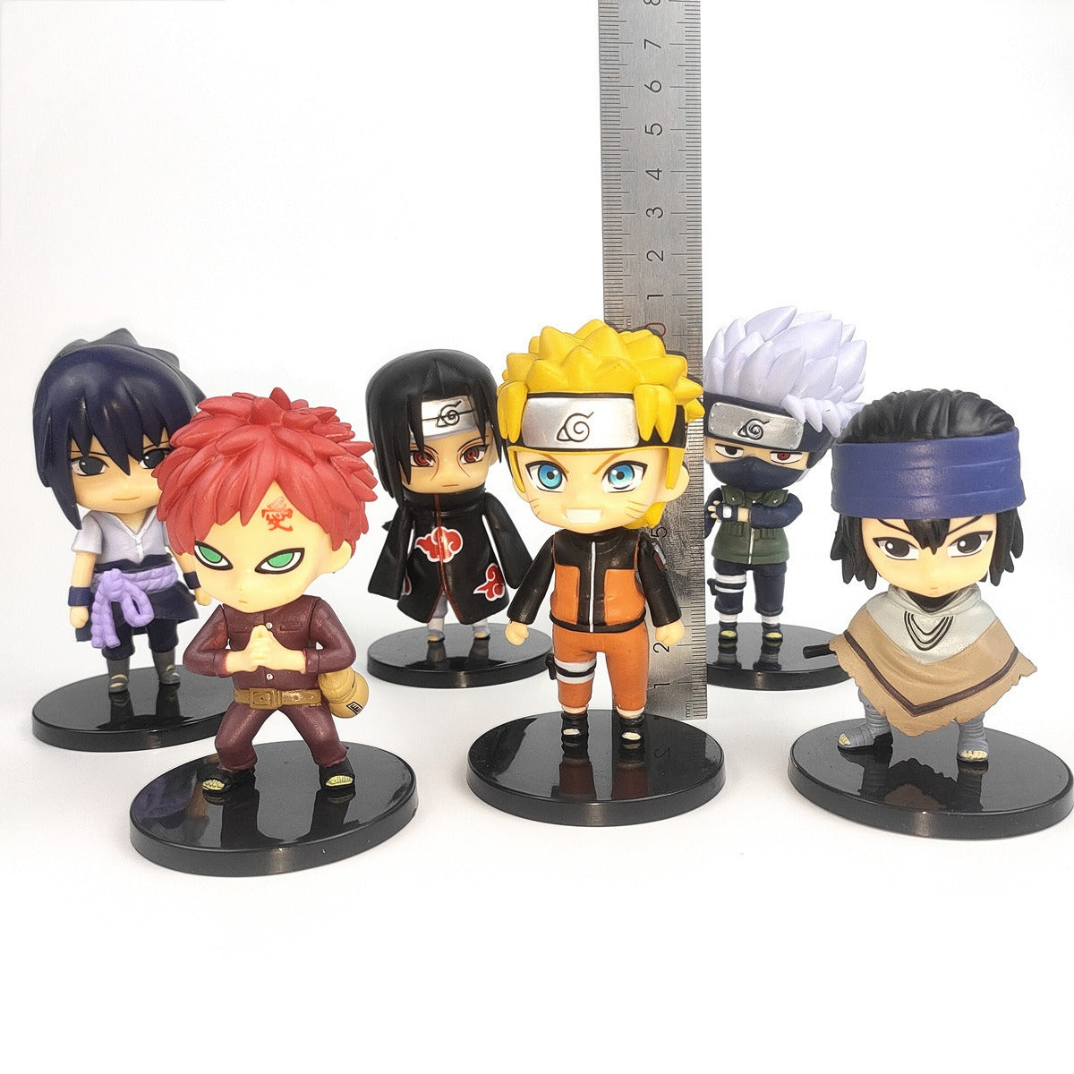6 Naruto figurines, Naruto Sasuke Itachi, I Love Rokakashi Doll Cake Decorative Toys