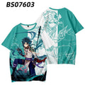 Genshin Impact Mandrill Impression Short Sleeve Men's Loose Student Anime T-Shirt