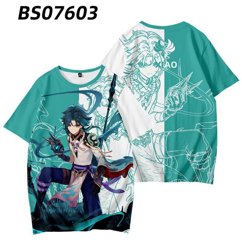 Genshin Impact Mandrill Impression Short Sleeve Men's Loose Student Anime T-Shirt