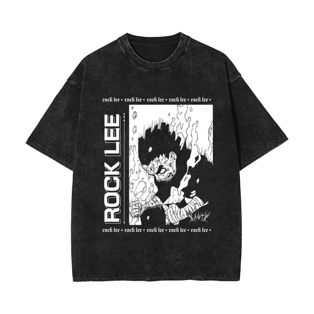 New summer anime Naruto Sasuke European and American washed vintage short sleeved T-shirt