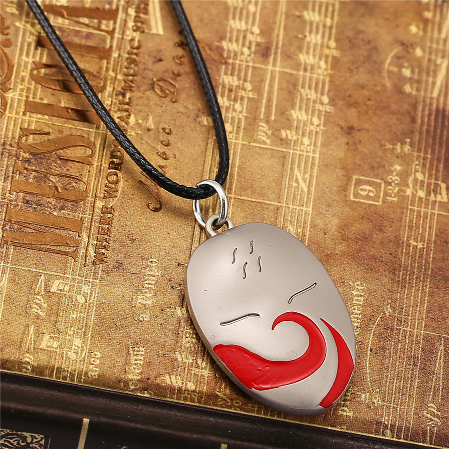 Naruto Dark part Mask Pendant Shimura Danzou Hatake Kakashi Cosplay Accessories High quality Zinc Alloy Necklace