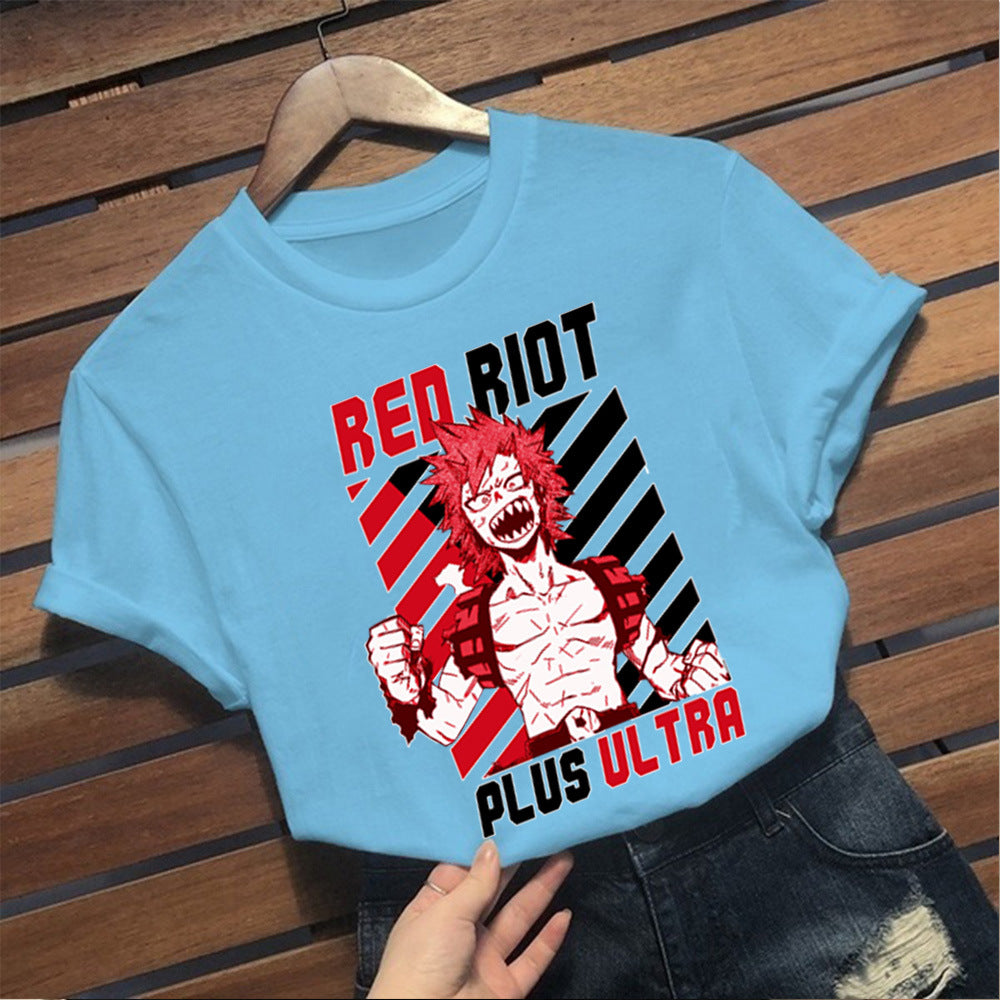 My Hero Academia Red Riot Kirishima Eijir Printed T-Shirt Short Sleeve