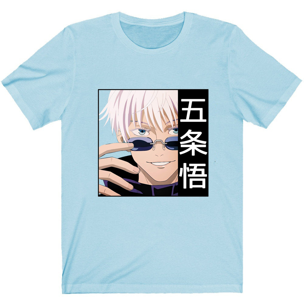 Jujutsu Kaisen Gojo Satoru Printed Black Short Sleeve T-Shirt