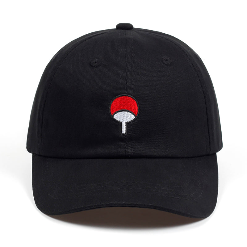 100% Cotton Japanese Anime Naruto Dad Hat Uchiha Family Logo Embroidery Baseball Caps Black Snapback Hat Hip Hop for Women Men