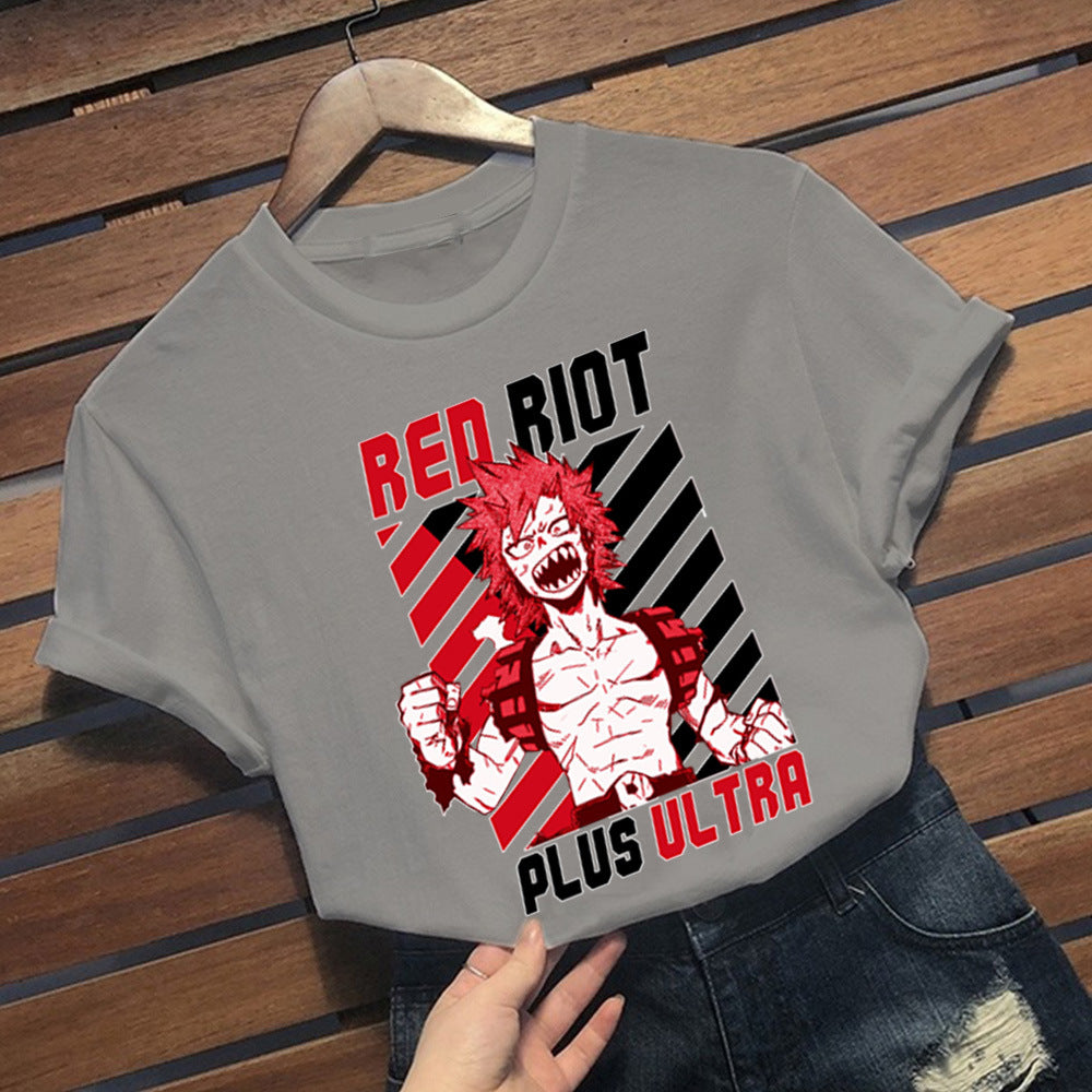 My Hero Academia Red Riot Kirishima Eijir Printed T-Shirt Short Sleeve
