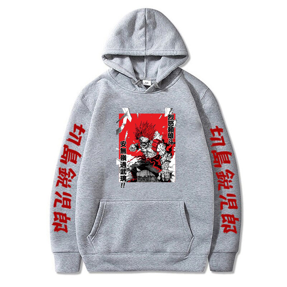Kirishima Eijir Red Riot My Hero Academia Printed Hoodie Sweatshirt
