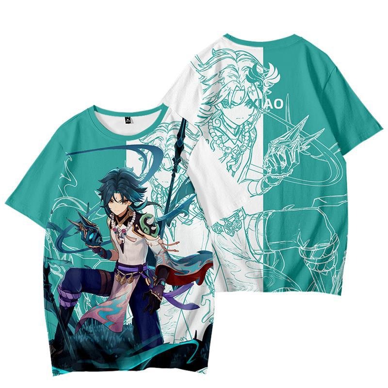 Genshin Impact Mandrill Impression Short Sleeve Men's Loose Student Anime T-Shirt