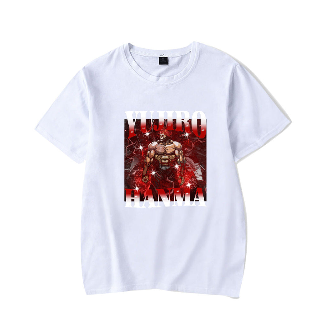 Fan Ma Cutting Teeth Short sleeved Women's Baki Hanma The Grappler tshirt