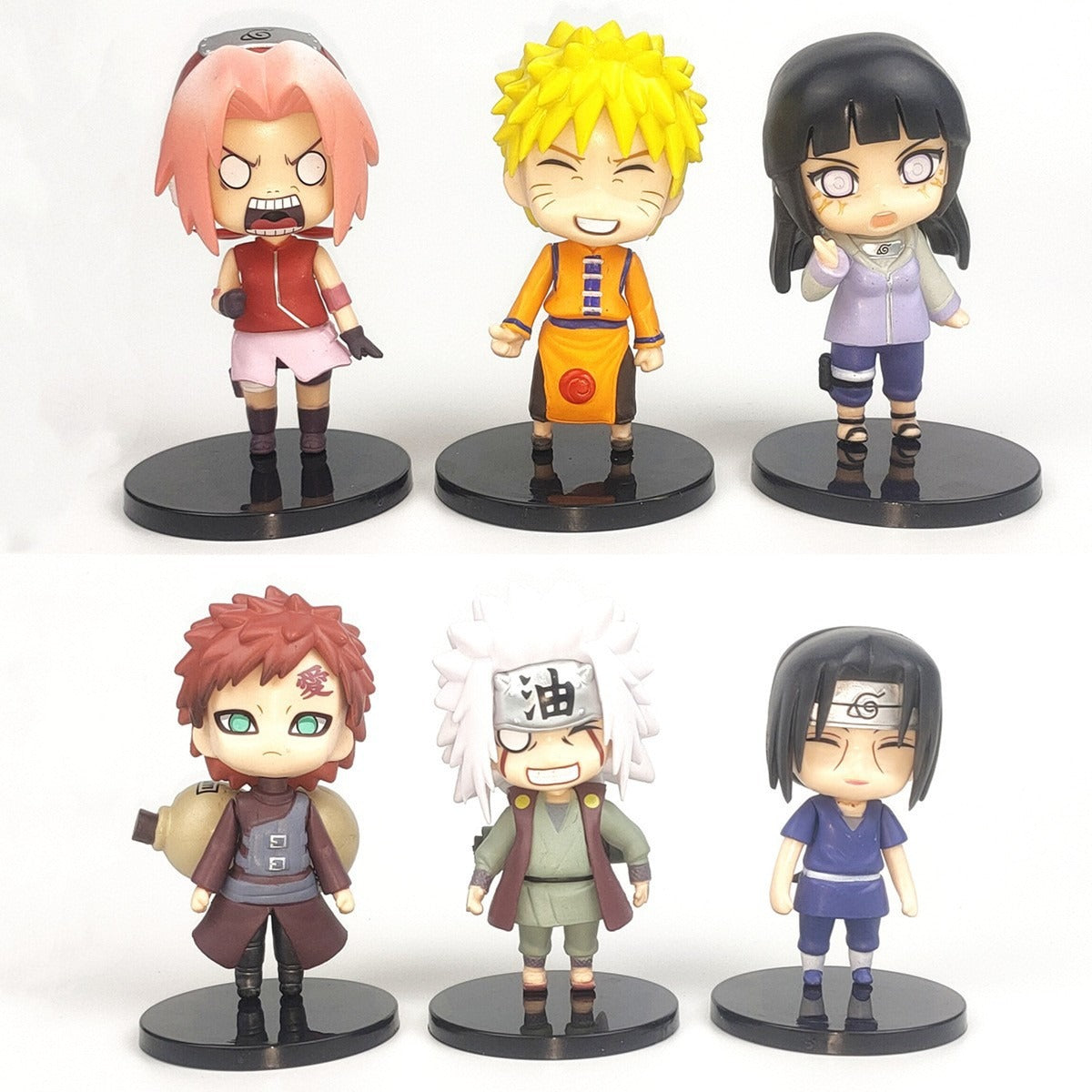 6 Naruto figurines, Naruto Sasuke Itachi, I Love Rokakashi Doll Cake Decorative Toys