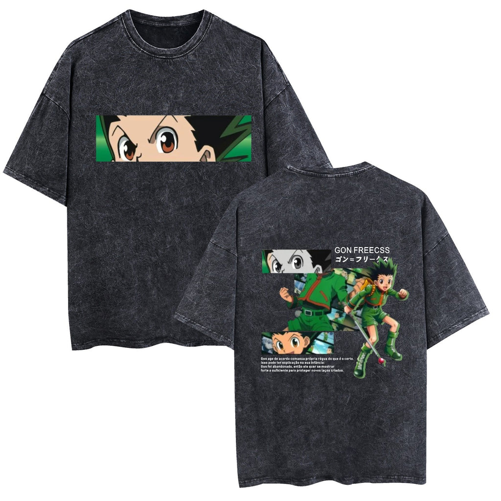 Washed Couple Short Sleeve T-Shirt Anime Hunter x Hunter My Hero Academia