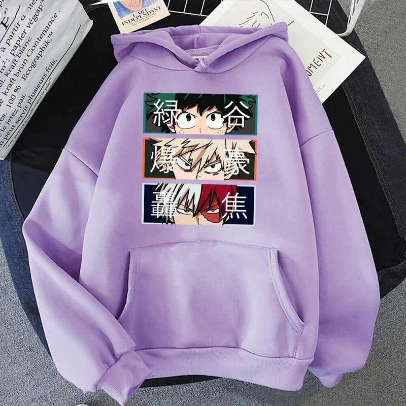 Anime My Hero Academia Bakugo Katsuki Printed Hooded Sweatshirt Unisex Long Sleeve Casual Jacket