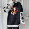 Spring Genshin Impact Yoimiya Printed Hoodie Unisex Long Sleeve Casual Jacket Patchwork Top