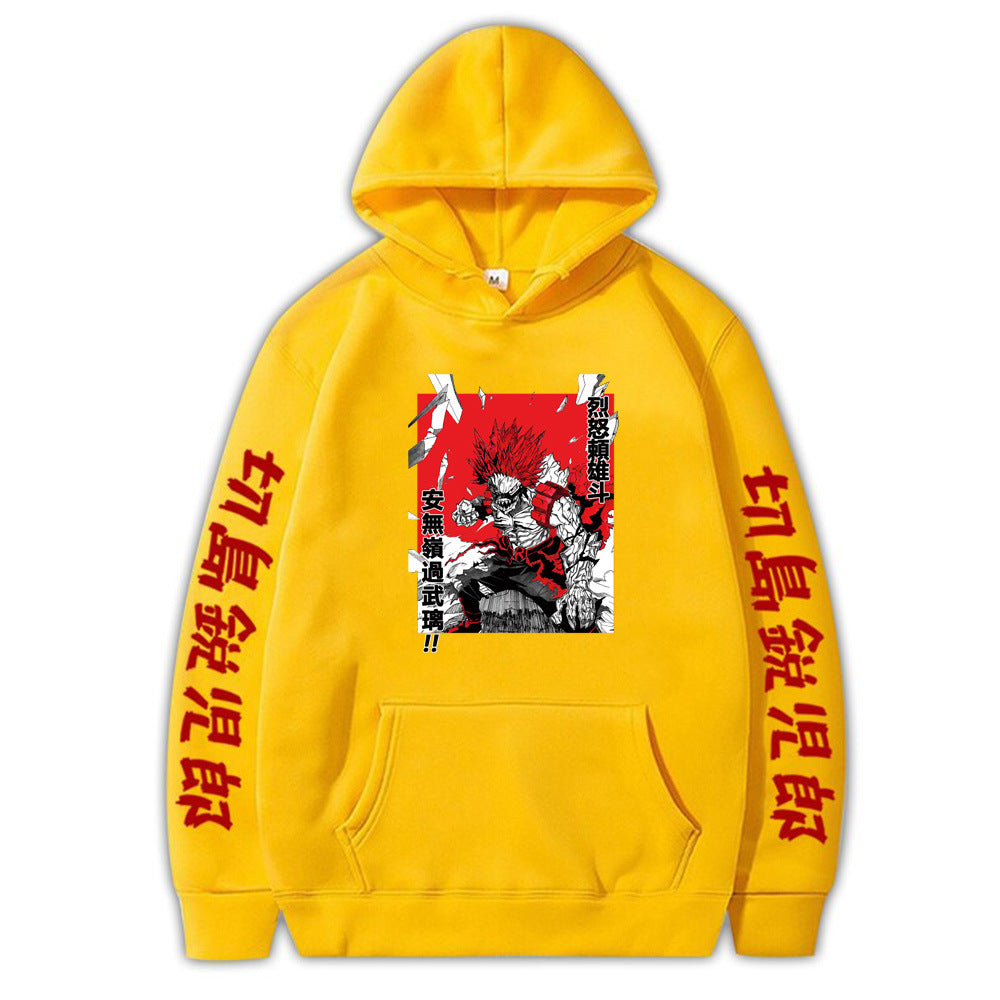 Kirishima Eijir Red Riot My Hero Academia Printed Hoodie Sweatshirt