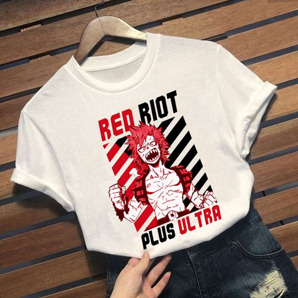 My Hero Academia Red Riot Kirishima Eijir Printed T-Shirt Short Sleeve