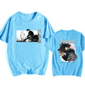Jujutsu Kaisen Fuuji Satoru Print Black Short Sleeve T-Shirt