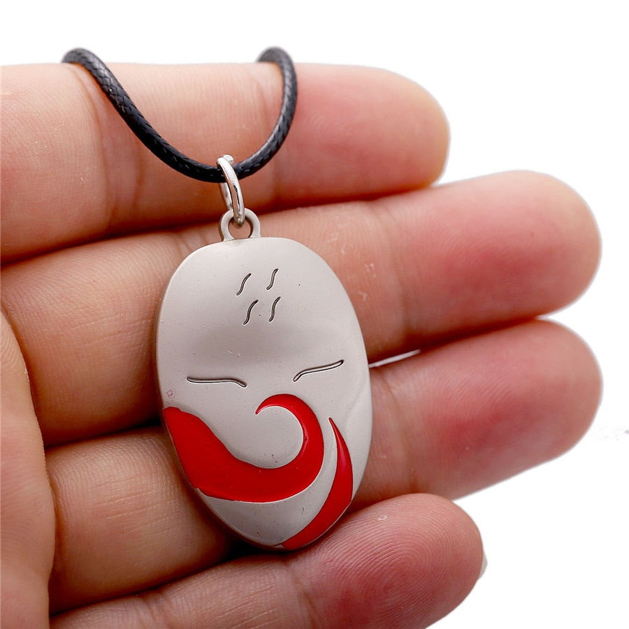 Naruto Dark part Mask Pendant Shimura Danzou Hatake Kakashi Cosplay Accessories High quality Zinc Alloy Necklace