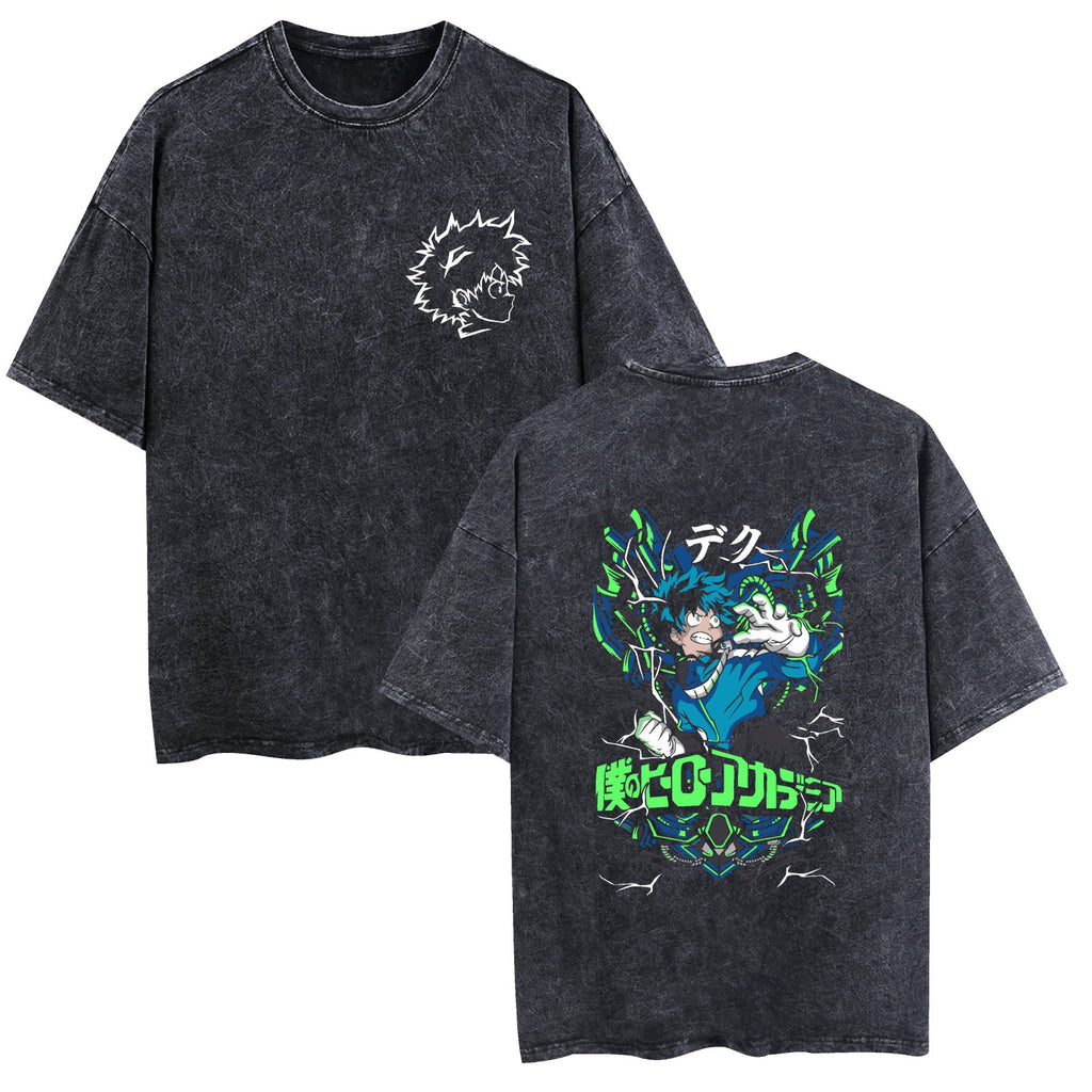 Washed Couple Short Sleeve T-Shirt Anime Hunter x Hunter My Hero Academia