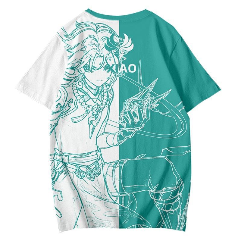 Genshin Impact Mandrill Impression Short Sleeve Men's Loose Student Anime T-Shirt