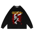 Chainsaw Man Anime Washed Old Sweater Electric Oversize Magima American High Street Cartoon Top