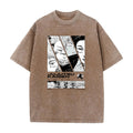 Summer Anime Jujutsu Kaisen Printed T-Shirt Vintage Washed Cotton Short Sleeve Top