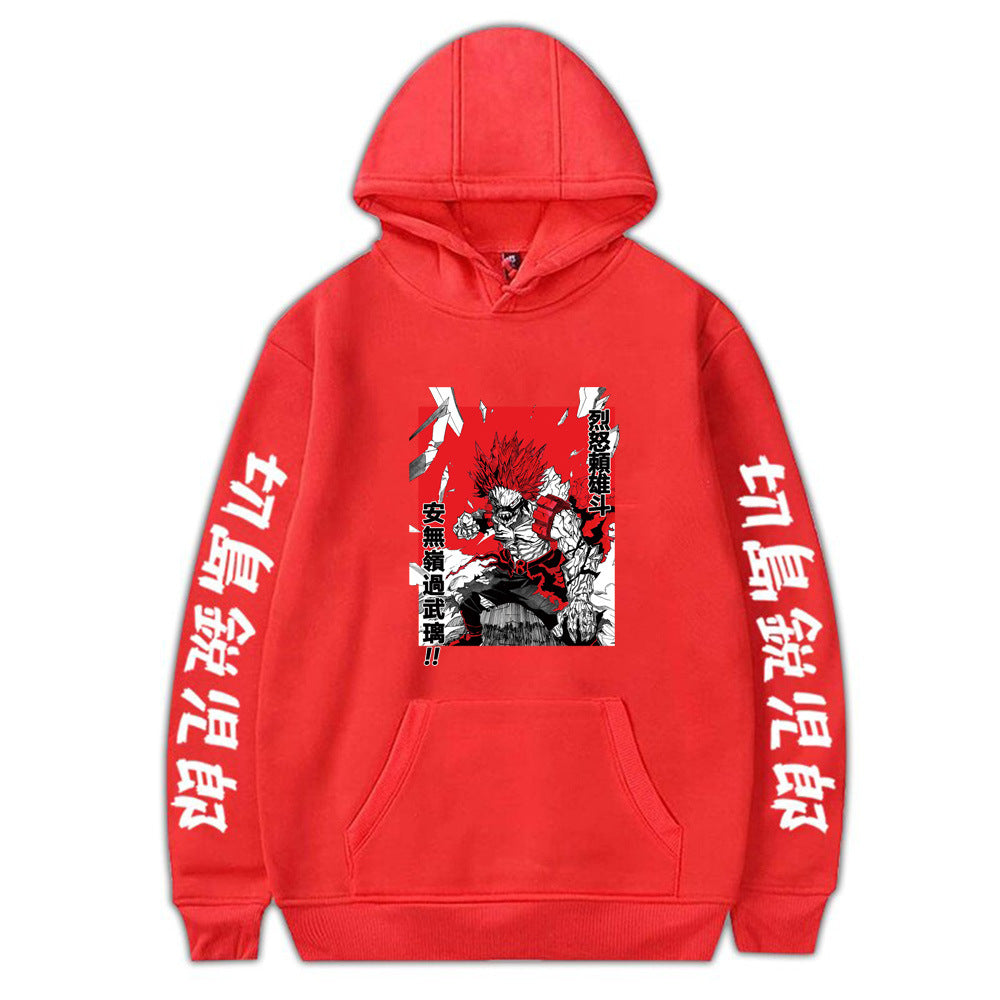 Kirishima Eijir Red Riot My Hero Academia Printed Hoodie Sweatshirt