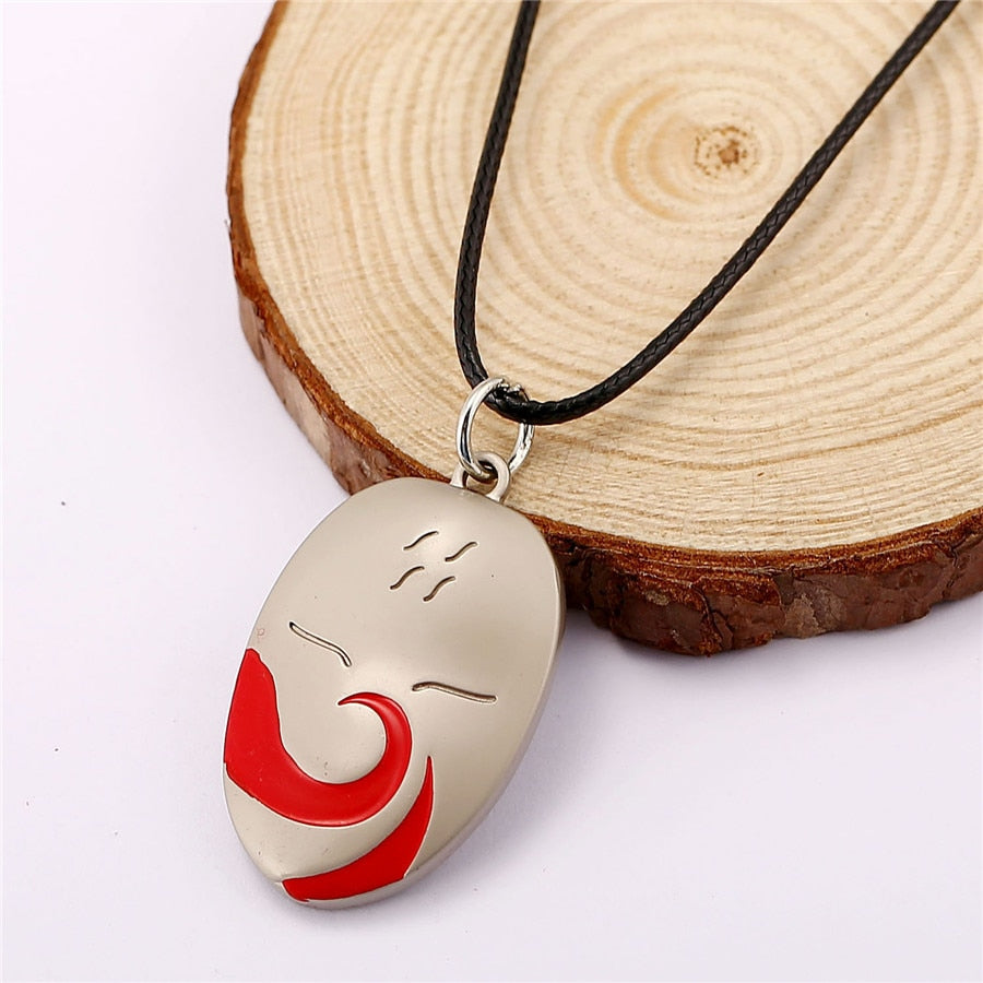 Naruto Dark part Mask Pendant Shimura Danzou Hatake Kakashi Cosplay Accessories High quality Zinc Alloy Necklace